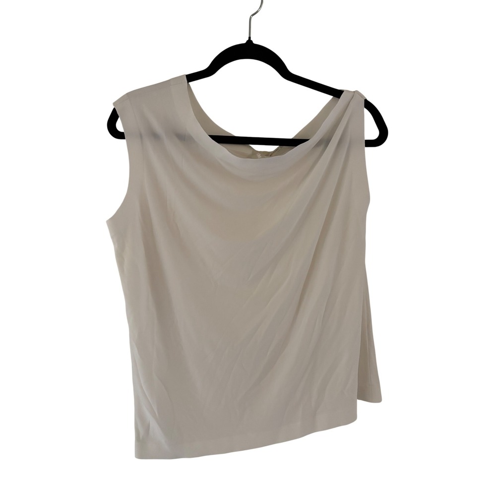 Norma Kamali x Revolve White Draped Off the Shoulder Sleeveless Blouse Top S/36